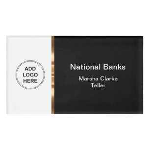 Classy Bank Teller Name Tag