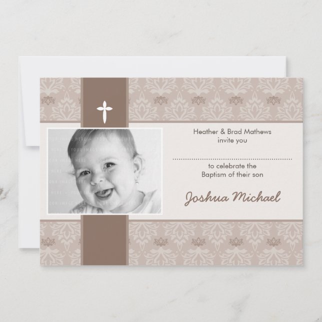CLASSY BAPTISM INVITES :: pretty 4L (Front)