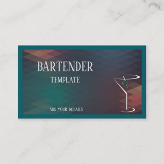 Classy bartender business cards