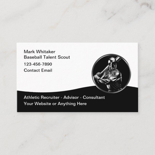 Classy Baseball Talent Scout Recruiter  Appointment Card (Front)
