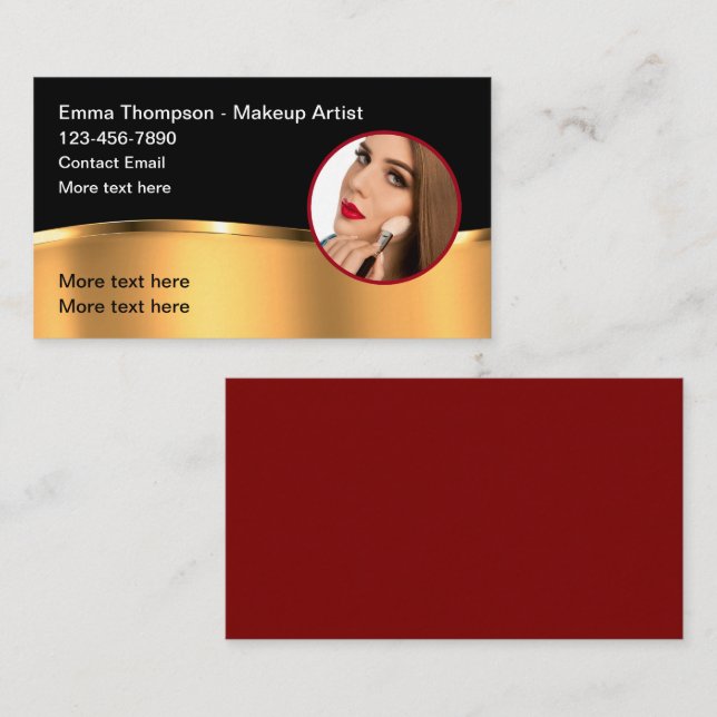 Classy Beauty Makeup Artist Business Cards (Front/Back)