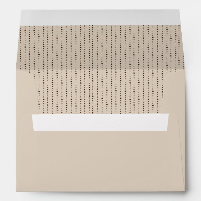 Classy Beige Ornate Return Address Envelo Envelope (Back (Bottom))