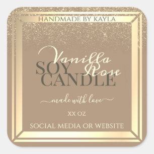 Classy Beige Produit Emballage Étiquette Gold Fram