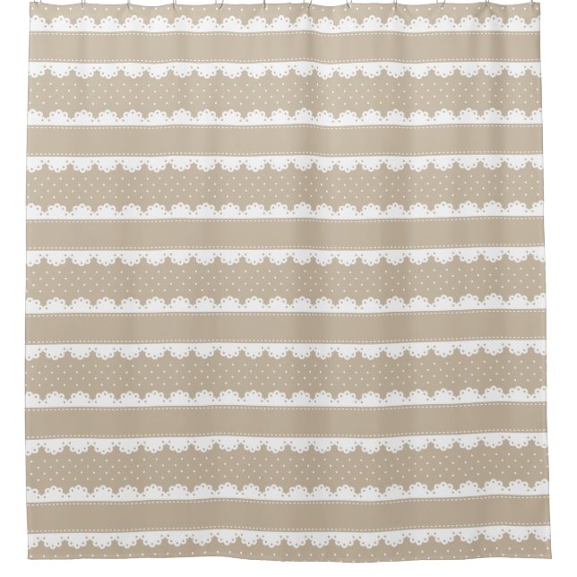 Classy Beige & White Lace Striped Pattern (Front)