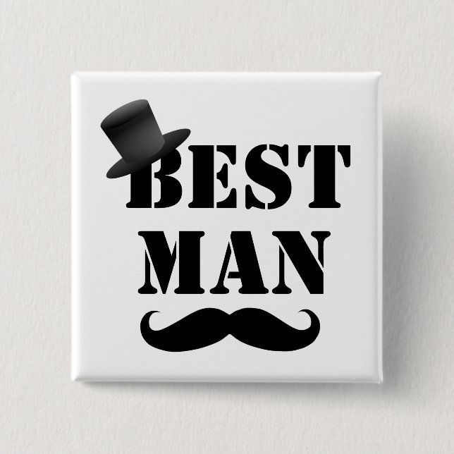 Classy Best Man 2 Inch Square Button (Front)