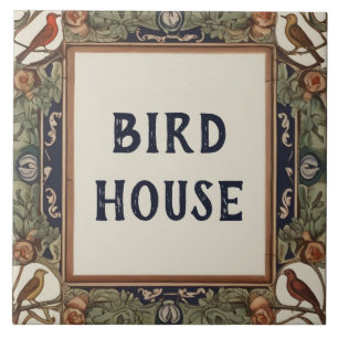 Classy Bird Custom House Name Plate Sign Plaque Tile