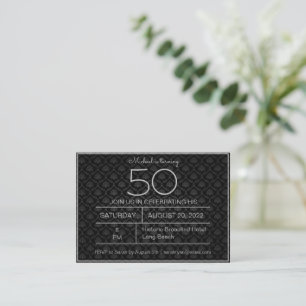 Classy Black and Grey Birthday Invite