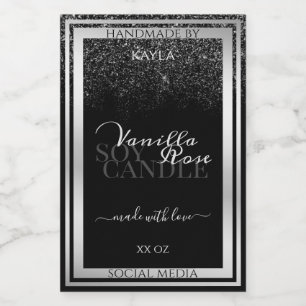 Classy Black and Silver Product Packaging Labels