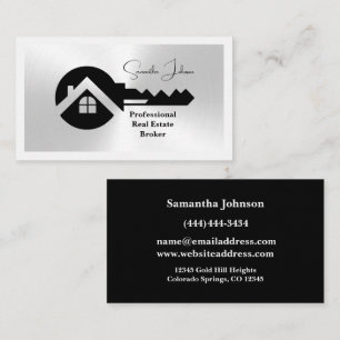 Classy Black and Silver Real Estate Business Card