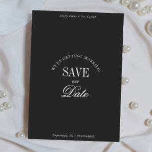 Classy Black and White Elegant Save the Date Card