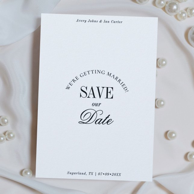 Classy Black and White Elegant Save the Date Card (Creator Uploaded)