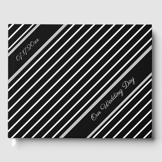 Classy Black and White Guest Book (Front)