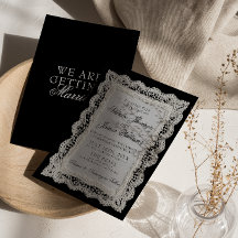 Classy Black And White Lace Old Money Wedding