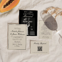 Classy Black And White Old Money Photo Wedding