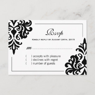 Classy Black and White RSVP Cards