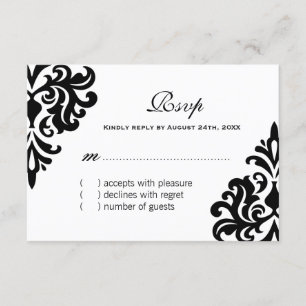 Classy Black and White RSVP Cards
