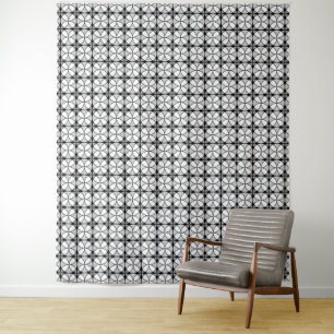 Classy Black and white Shippo Pattern Tapestry