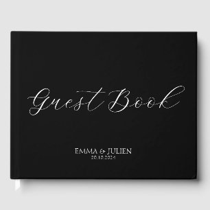 Classy black and white wedding guest books