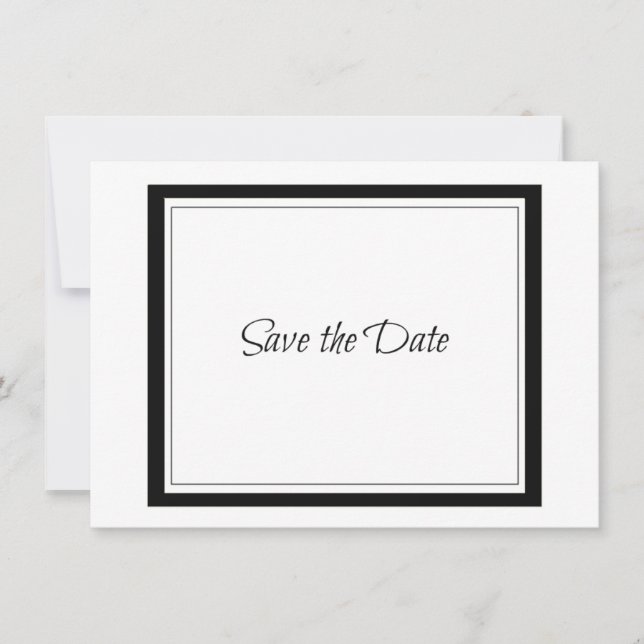 Classy Black Border Save The Date (Front)