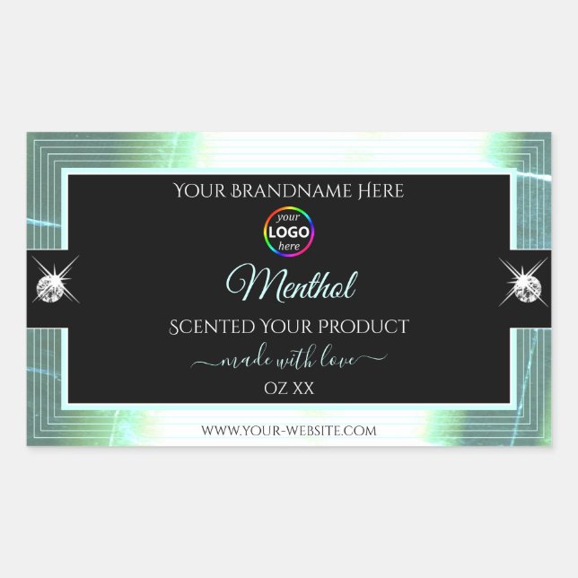 Classy Black brillant Ice Blue Logo Étiquette prod (Devant)