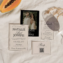 Classy Black Cream Old Money Retro Luxury Wedding