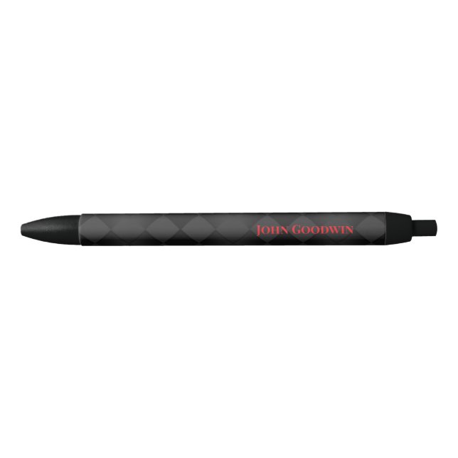 Classy Black Diamond Pattern Ink Pen (Front)