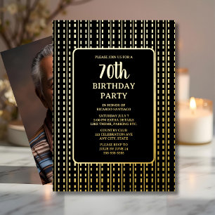 Classy Black & Gold 70th Custom Birthday Party 