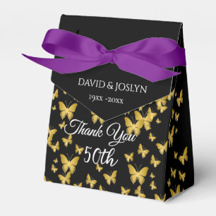 Classy Black & Gold Chic 50th Wedding Anniversary Favor Box