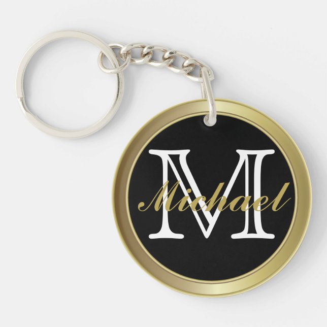 Classy Black Gold Styled Monogrammed Nom Porte - c (Devant)