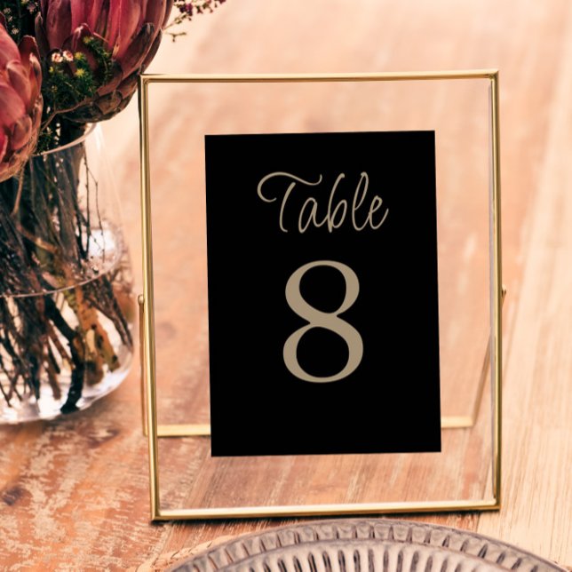 Classy Black & Gold Wedding Table Number (Creator Uploaded)
