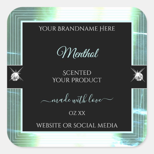 Classy Black Ice Blue Brilliants Product Label (Front)