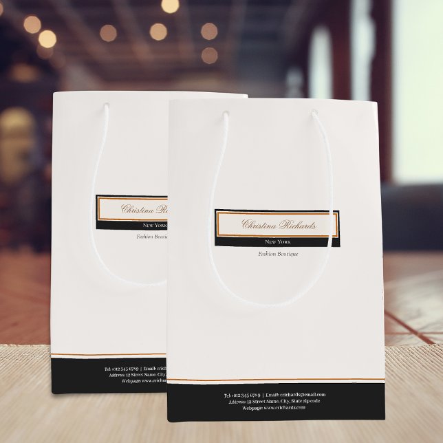 Classy Black Ivory Medium Gift Bag (Creator Uploaded)