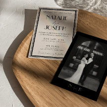 Classy Black Ivory Old Money Retro Photo Wedding