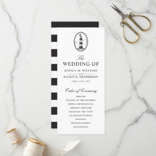 Classy Black Lighthouse Wedding Program