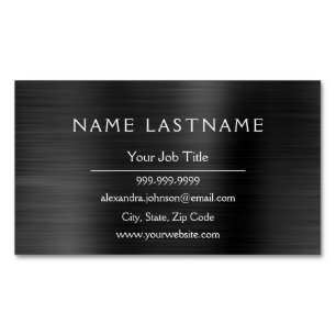Classy Black Metallic Foil Modern Business Magnetic Business Card