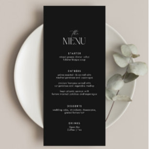 Classy Black Old Money Wedding  Menu
