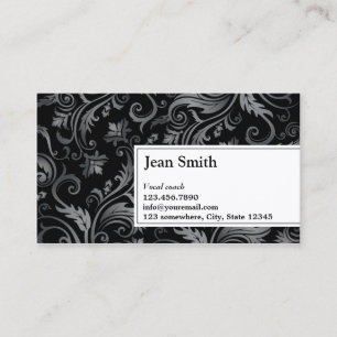 Classy Black Ornament Vocal Coach Business Card