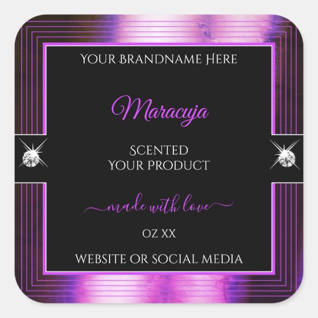 Classy Black Purple Shiny Brilliants Product Label (Front)