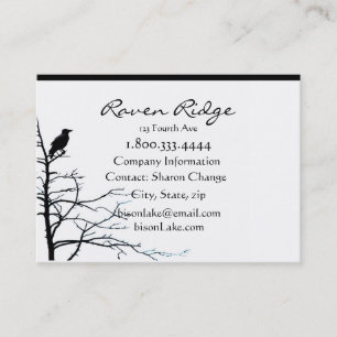 Classy Black Raven Ridge Bird Nature Custom Business Card