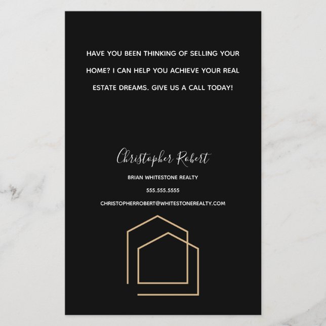 Classy Black Real Estate Flyer (Front)