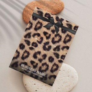 Classy Black Ribbon Leopard Print Earring Holder