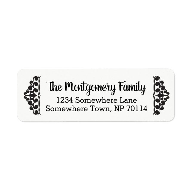 Classy Black Scrolled Brackets & Family Name (Front)