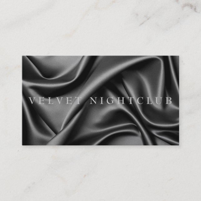 Classy, black, sleek, silk design business card (Front)