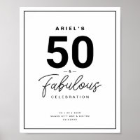 Classy Black & White 50 & Fabulous Birthday Party