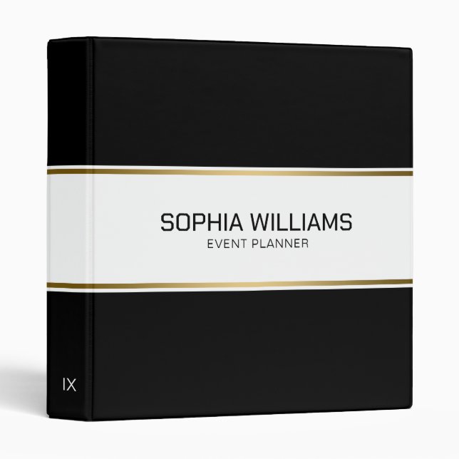 Classy Black White Background Binder (Front/Spine)