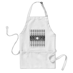 Classy black white Baroque pattern to customise Standard Apron