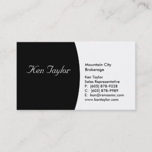 Classy Black & White Business Card Round