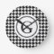 Classy black white houndstooth pattern monogram