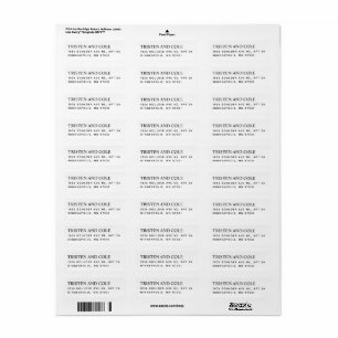 Classy Black White Left Aligned Return Address