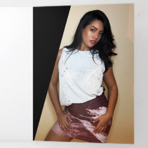 Classy Black&White Modern Artist Overview Tri-Fold Card